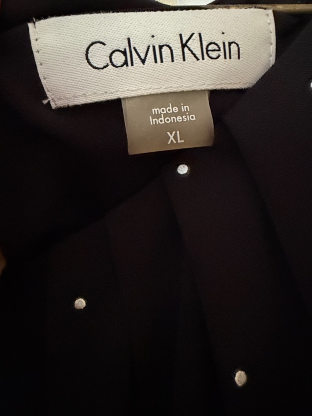 Calvin Klein Black (shell) silver gems sleeveless Blouse, size XL - Picture 3 of 7
